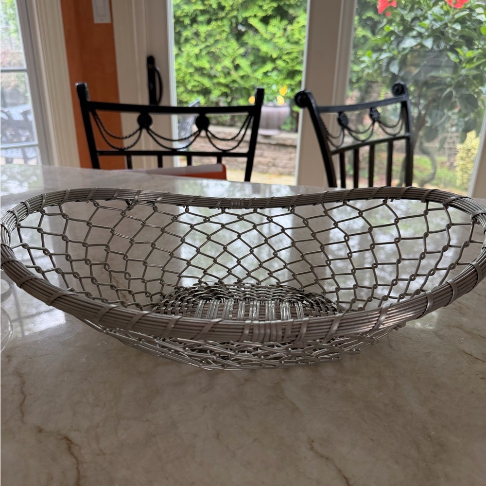 Woven Metal Decorative Bowl - Silver